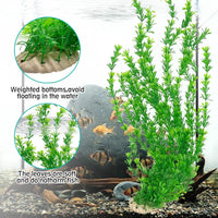 23" Tall Aquarium Plastic Plants - Green（style B） - image 3