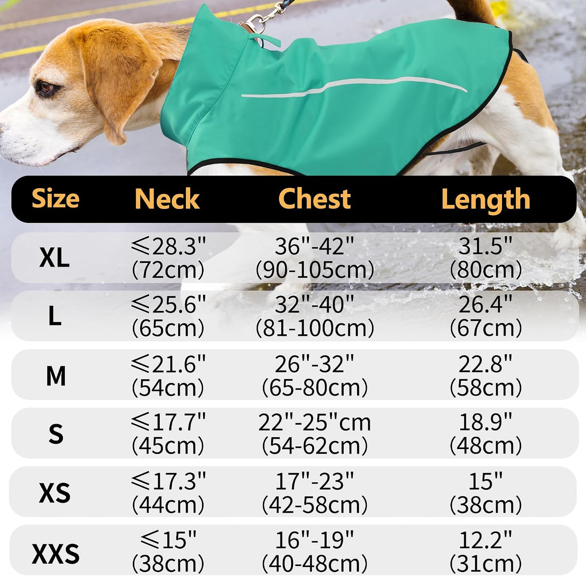 Mile High Life Dog Raincoat - S Chest 22"-25" / Green - image 2