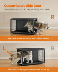 Feandrea 27.2" Dog Crate Furniture - Ink Black / 56.1"L x 33.7"W x 33.8"H - image 4