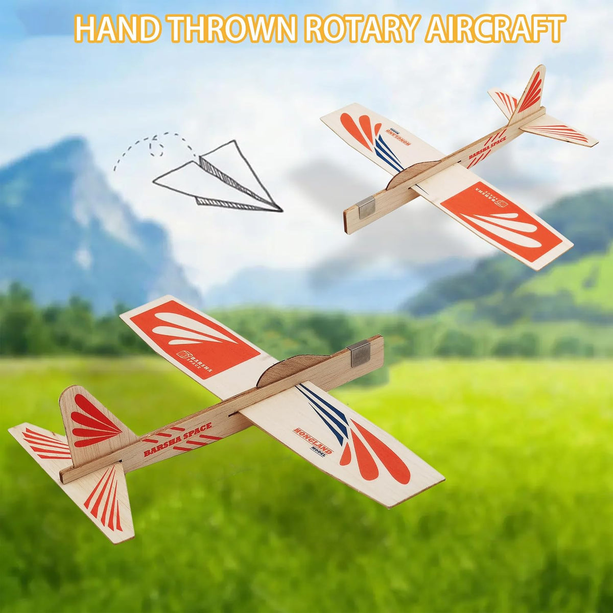 Barsha Space balsa wood airplane kit, five laser-cut glider kits with slot-and-tab parts - view 4