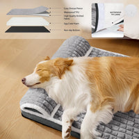 Orthopedic Large Dog Bed Pillow Pet Sofa Bed 36''X24'' Grey – Essentials for Dogs - Grey / 48"L x 30"W x 3.5"Th - image 3