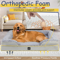 Orthopedic Dog Beds Medium Large Sized Dog, Dog Sofa Bed - X-Large(42 * 30 * 7.5 In) / Grey - image 2