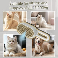Cat Steam Brush for Shedding Dog Brush with Steam Pet Hair Cleaning Brush Comb for Spray 3 in 1 Pet Grooming for Long & Short Haired Pets – Spritz Defur Comb for cats(Gray)