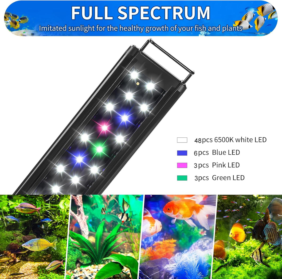 AQUANEAT LED Aquarium Light for 12 Inch Fish Tank - 30"-38" - image 4