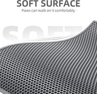 ESTHELLO Cat Litter Mat Honeycomb Double Layer Design 24’’ x 15’’ Gray – Daily Care for Cats - Gray / 36x30 Inch - image 3