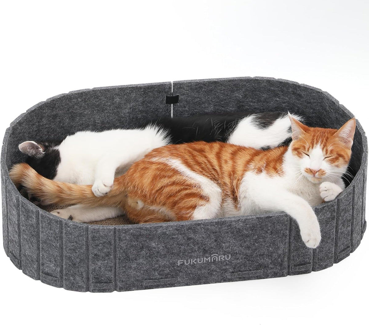 FUKUMARU Cat Scratcher, 24 Inch Sofa Shape Cat Scratching Bed Couch Indoor – Essentials for Cats - Grey