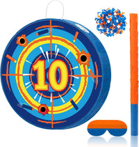 Sotiff dart theme toy gun piñata with blindfold, stick and confetti - view 2