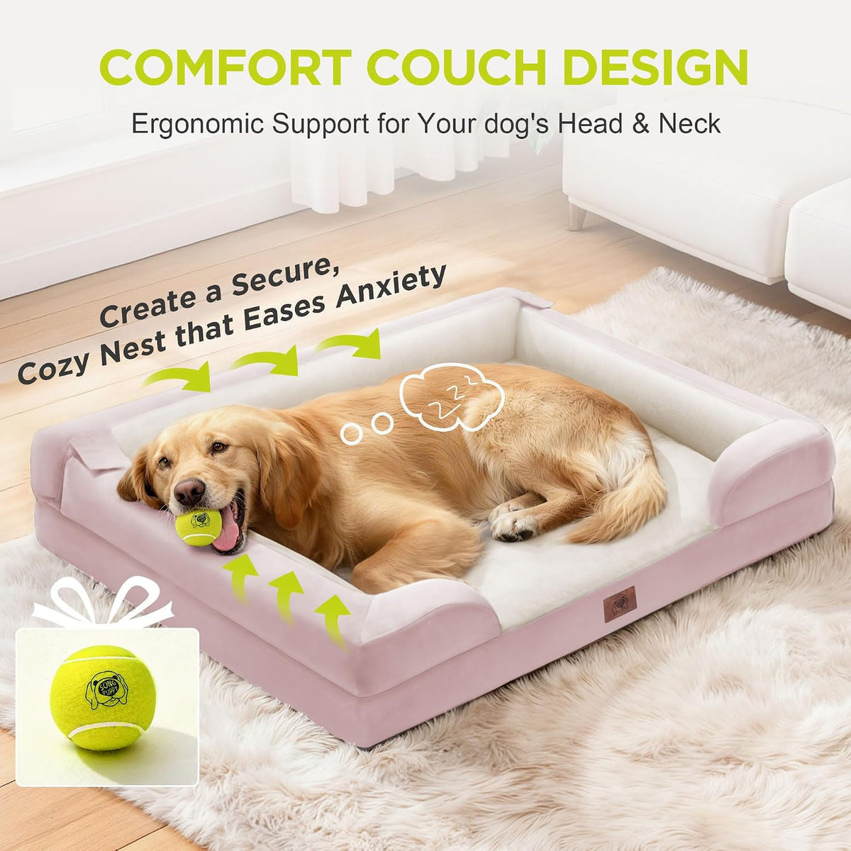 Waterproof Orthopedic Dog Bed for Extra Large Sized Dogs – Essentials for Dogs - X-Large(42"L x 30"W x 9"Th) / Pink - image 4