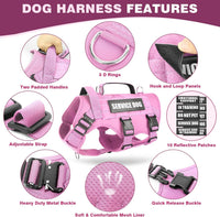 WINSEE Tactical Dog Harness with Dog Leash - X-Large / Pink - image 4