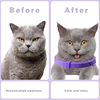 Simnice Calming Collar for Cats - 4 Pack, Cat Calming Collar, Adjustable Cat Pheromone Collars for Anxiety & Stress Relief, Efficient and Comfort (Purple)