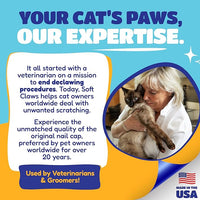 Soft Claws Cat Nail Caps for Small Cats – (40 Caps, Summer - Blue & Red) - Veterinarian-Developed | Protects Furniture & Skin - Easy to Apply, Long-Lasting Anti-Scratch Soft Cat Claw Covers