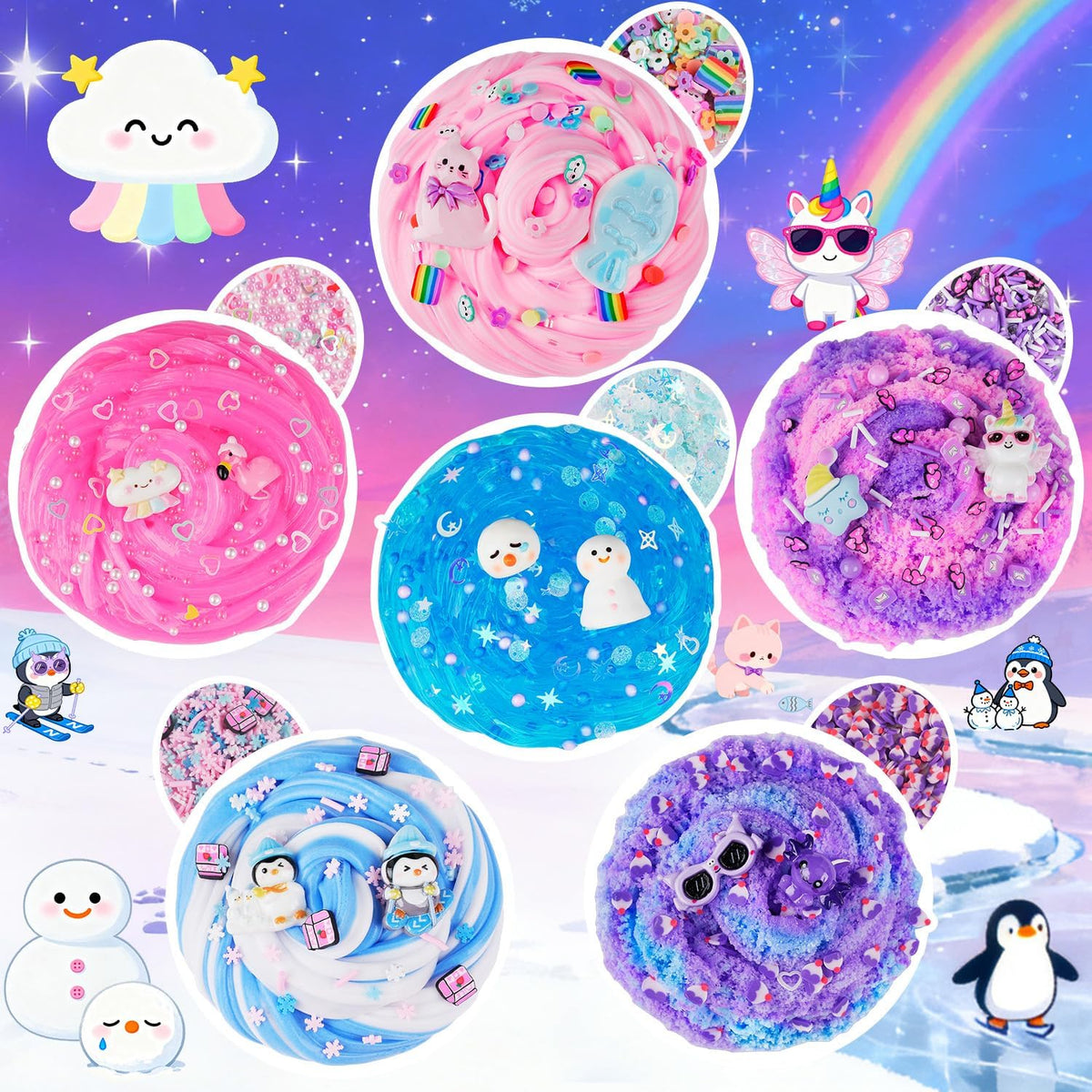 6-Pack Pink Slime Kit for Girls - Animal - image 2