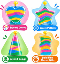 Sand Art Kits for Kids, Colored Sand Bottle Crafts & Party Favors – Fun for Kids & Family - 12 Pack - image 4