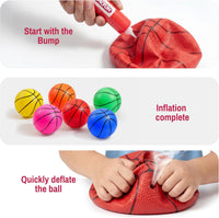 SYNCFUN 6 PCS Mini Basketballs, Inflatable Rubber Ball - Multicolored - image 3