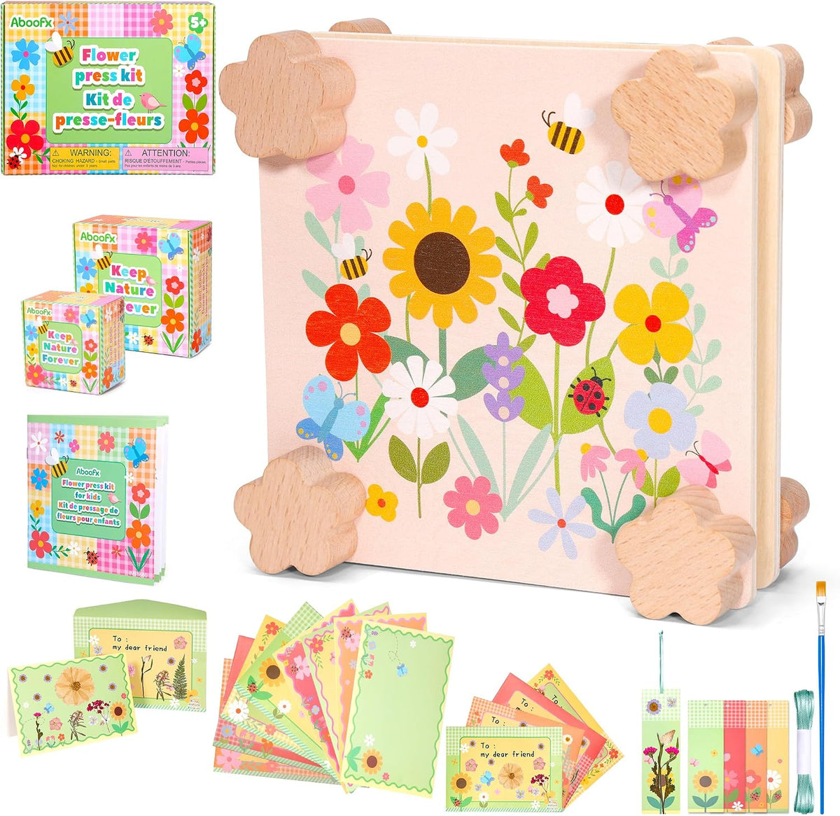 Aboofx Wooden Flower Pressing Kit - 5.8" x 5.8" 4 Layers