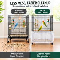 Bird Cage Net Cover Seed Catcher - White / 118 x 15 Inch/ 300 x 37 cm - image 3