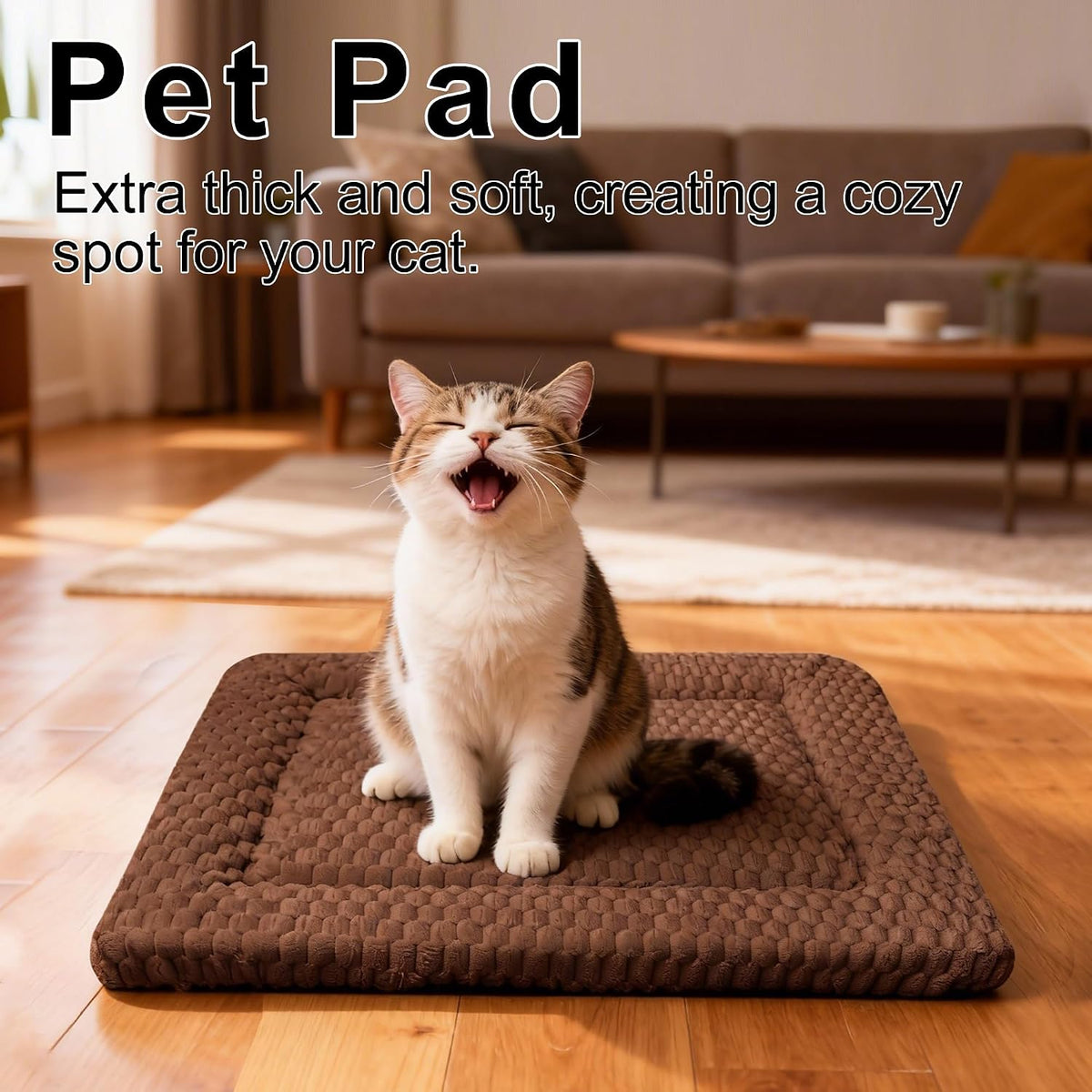 Dog Bed Crate Mat, Soft Durable Washable Anti-Slip Kennel Pad for Dogs & Cats, Reversible) - XS(18"*14"*1.5") / Dark Brown-1pc - image 2