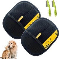 Pet Hair Removal Glove for Cats & Dogs,Pet Hair Remover Electrostatic Gloves,Efficient Pet Grooming Gloves with Hair Comb,Reusable Cat & Dog Hair Remover for Couch, Furniture, Carpet, Curtain(2PC)