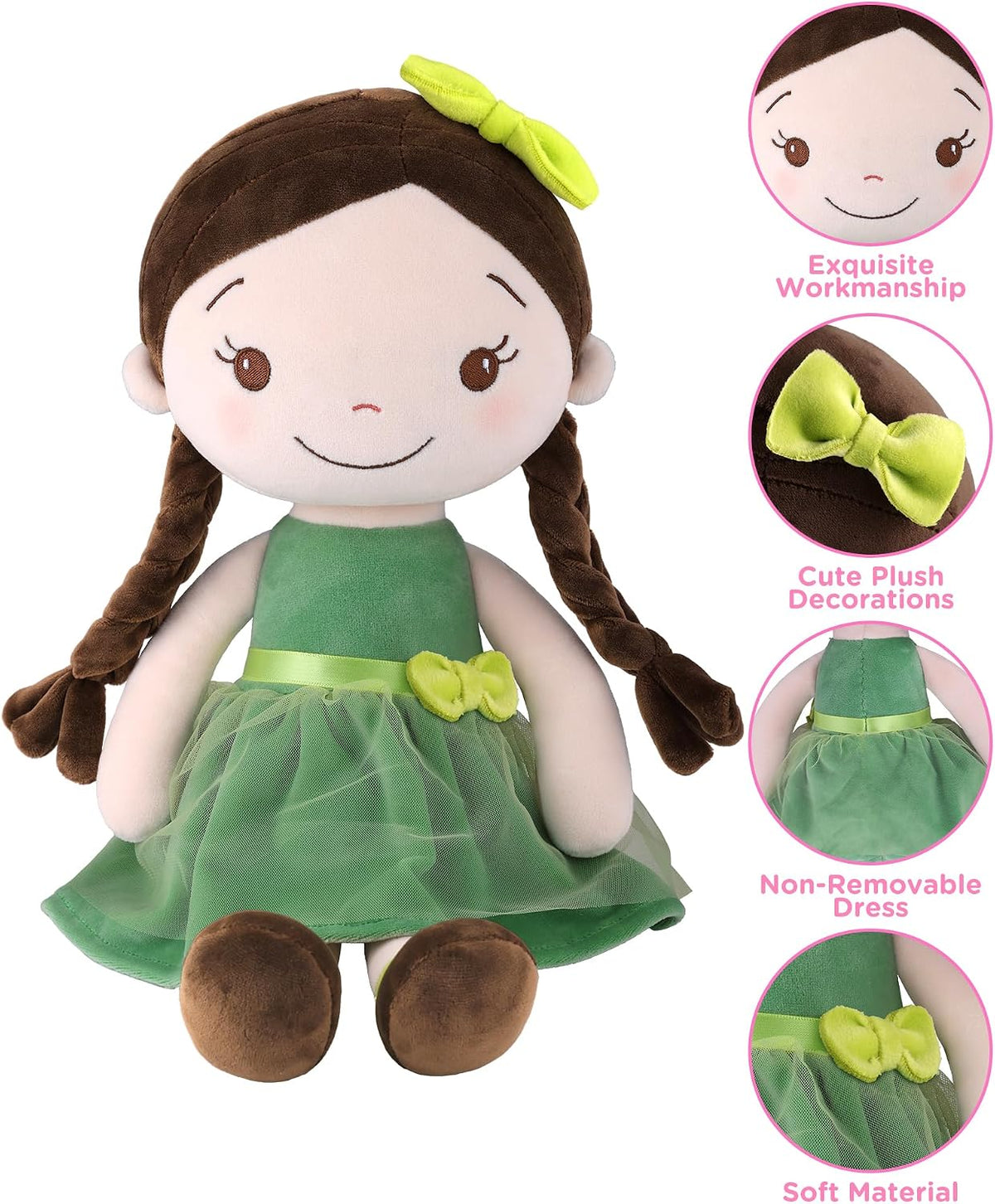 GAGAKU soft baby doll in a floral print rag doll style for toddlers - view 14