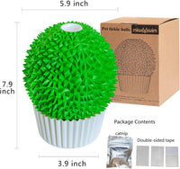 Cat Face Scratcher Wall Corner Massage Comb, Self Grooming Brush – Essentials for Cats - green - image 4