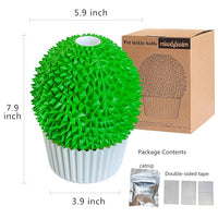 Catnip Feeder - Cat Face Scratcher Wall Corner Massage Comb for Indoor Cats Self Grooming Brush (Green)
