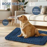Dog Bed Crate Mat, Soft Durable Washable Anti-Slip Kennel Pad for Dogs & Cats, Reversible) - L(35"*23"*1.5") / Navy Blue-1pc - image 4