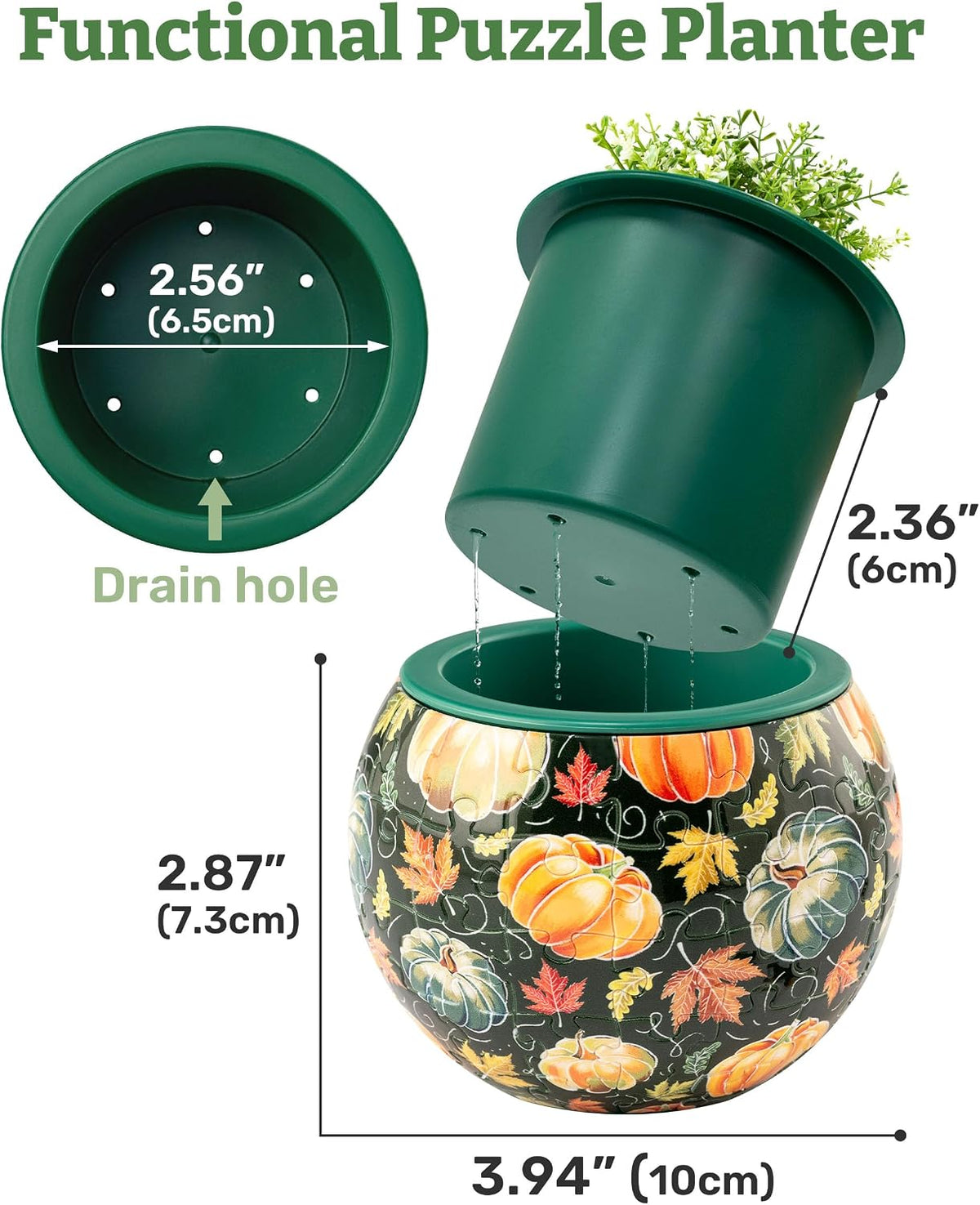 PieceRelax Unique 3D Puzzle Planter, 80 Plastic Pieces [K1101] - Colorful Poppies - image 4