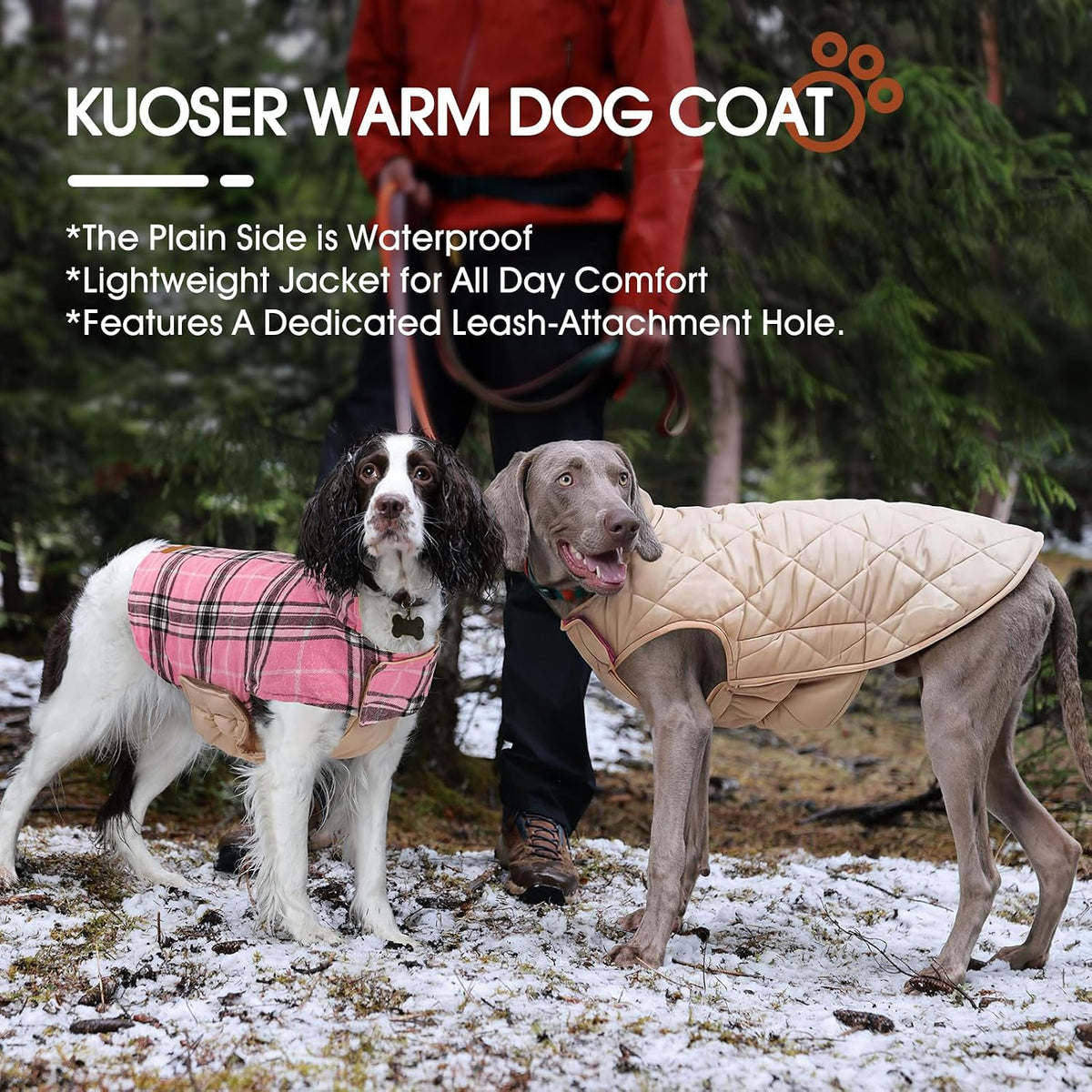 Kuoser Waterproof Dog Coat - Pink / Large (Pack of 1) - image 3