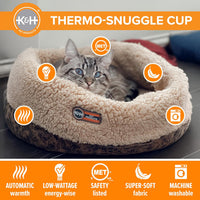 K&H Heated Cat Bed, Thermo-Snuggle Cup Bomber Indoor - Chocolate / 14 X 18 Inches / Cup Bomber - image 3