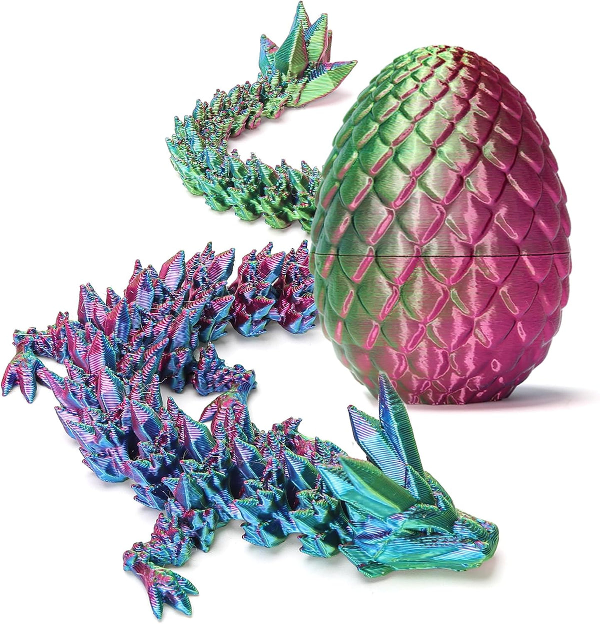 Zobetro 3D Printed Dragon Easter Basket Stuffers Surprise Egg - Yellow&green