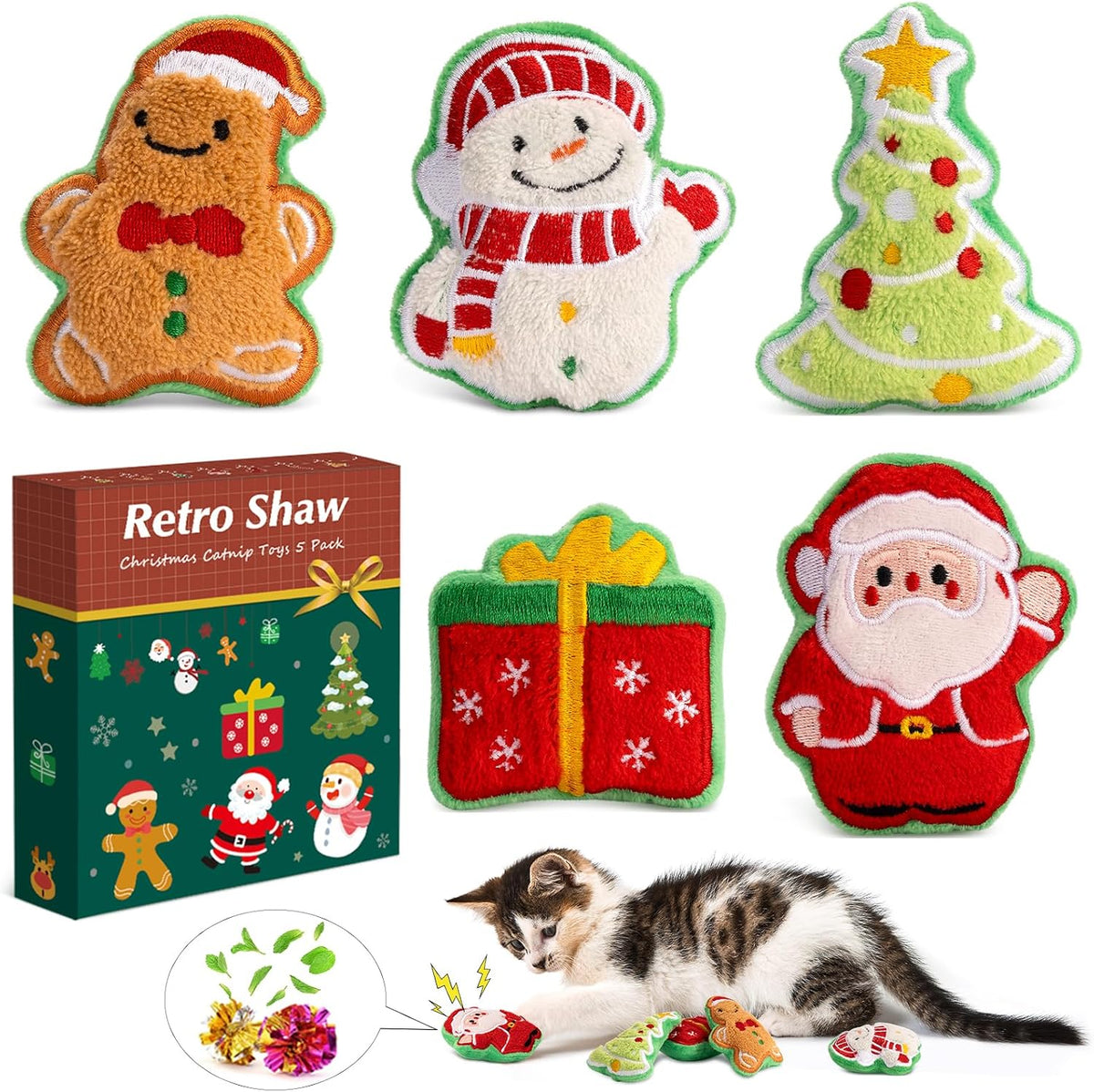 Cat Toys Pillows, Refillable Catnip Kicker Toys for Indoor Cats – Essentials for Cats - 3.0 Inches