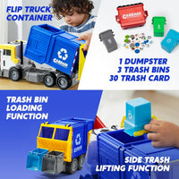 JOYIN Large Friction Powered Garbage Truck Toy Set - Blue - image 3