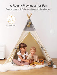 besrey Teepee Tent for Kids - Gray / 47.2 inches x 47.2 inches x 61 inches - image 4