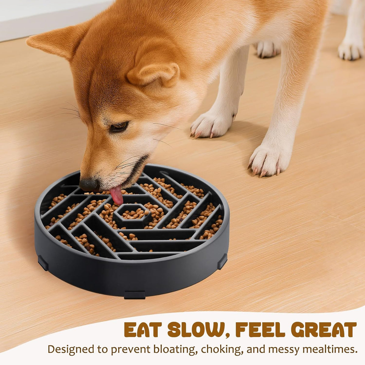 WHIPPY Slow Feeder Dog Bowl - grey - image 3