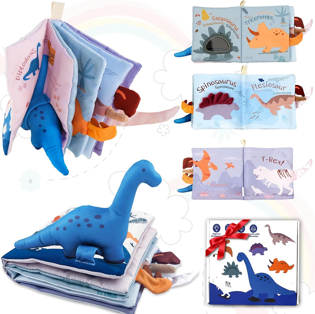 Richgv Baby Books 0-6 Months - Dino 1PCS