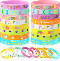 JUNEBRUSHS 24pcs Halloween Silicone Bracelets - Easter Style
