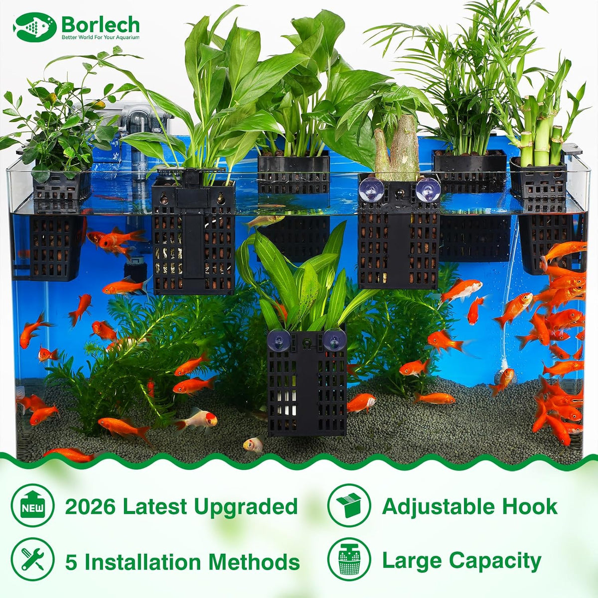 2026 Latest Upgraded Aquarium Plant Holder Adjustable Height - Black-2 Pack - image 2