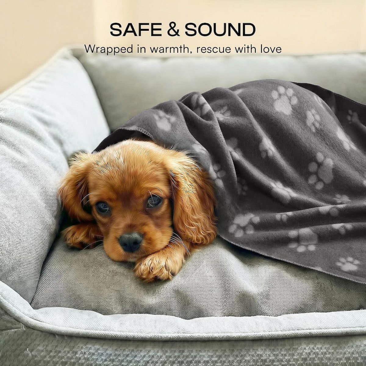 LINENLUX Fleece Dog Blankets 6-Pack - Grey / 31x24 inch (Pack of 6) - image 4