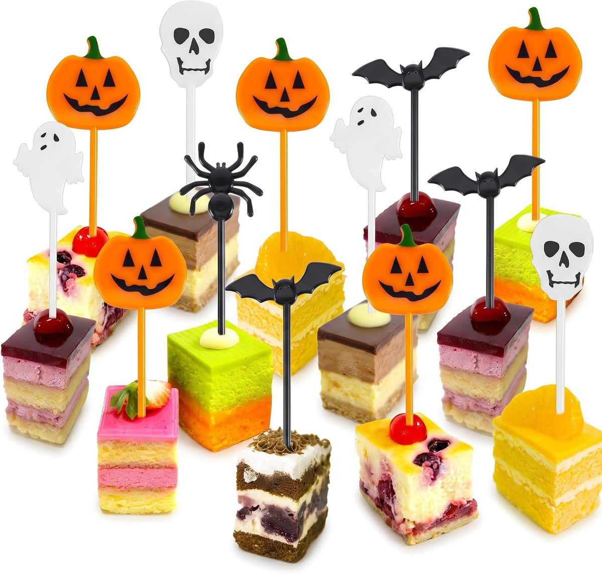 Tatuo 50 Pcs Halloween Picks Cupcake Topper, Pumpkin – Fun for Kids & Family