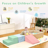 QUCHI foam climbing blocks for toddlers, 5-piece soft play set with ball pit - view 8
