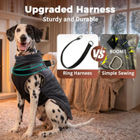 Winter Dog Coats for Small Dogs, Puppy Jacket with Harness - Black(Standard) / XX-Large - image 2
