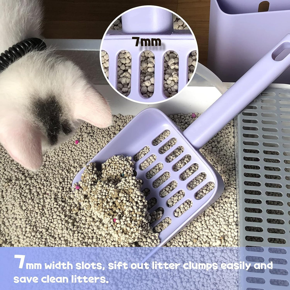 Kitty Litter Scoop, Cat Litter Scooper with Caddy - S-Purple - image 4