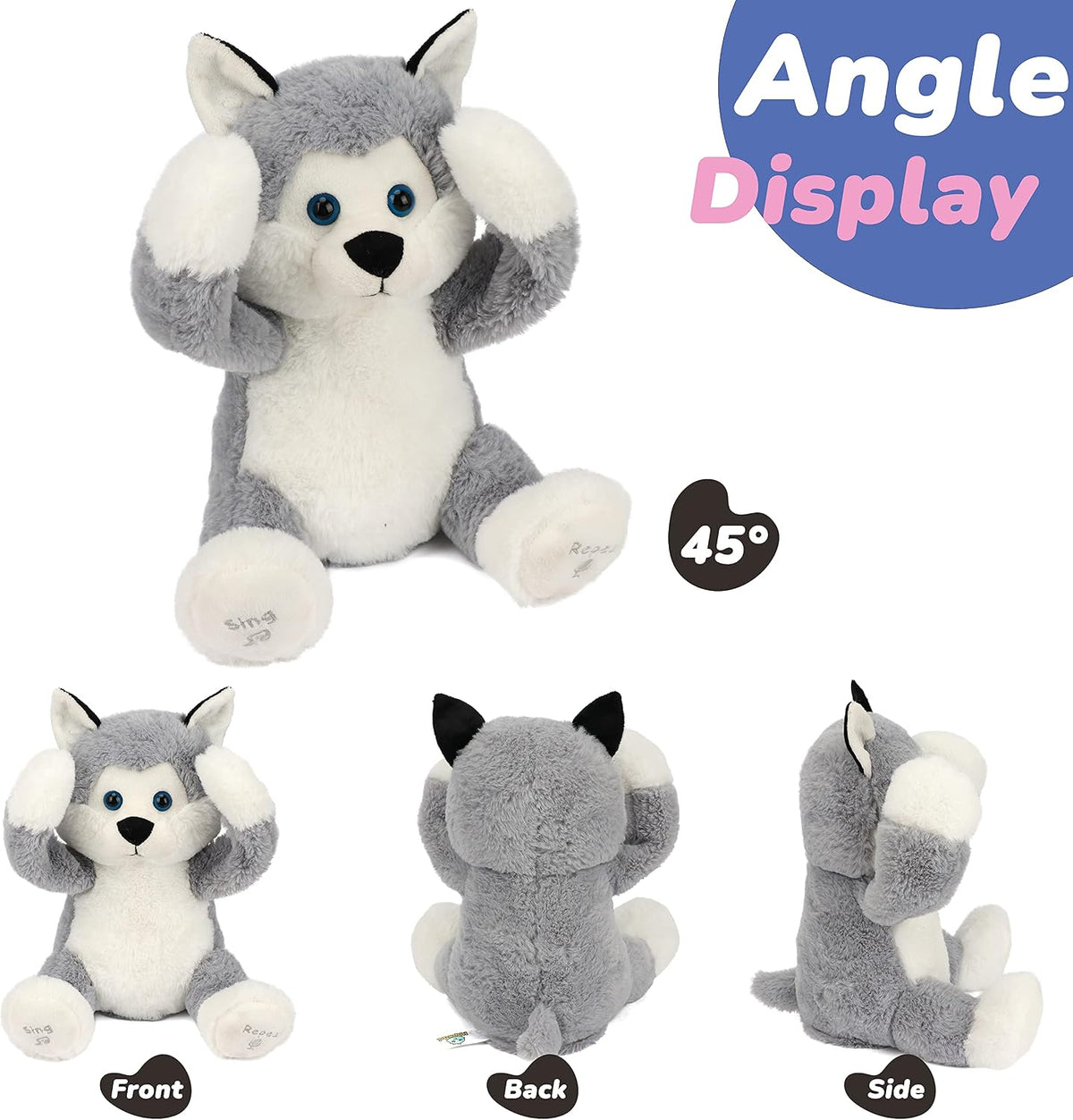 Hopearl Peek A Boo Cow Interactive Repeats What You Say Plush Diary - Husky - image 3
