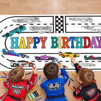 OHOME Halloween Giant Coloring Poster/Tablecloth-Halloween Crafts - Race Car