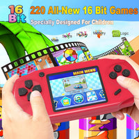 Beijue 16 Bit Handheld Games for Kids Preloaded 220 Retro Video Games - Red - image 2