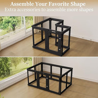Clear Acrylic Dog Playpen with Door, for Puppy Cat Rabbit Transparent Pet Pen, Black Dog Playpen Indoor, Dog Fence, Easy Assemble & Cleaning Dog Pen for Small & Medium Dogs (23.6“ Height, 10PCS)