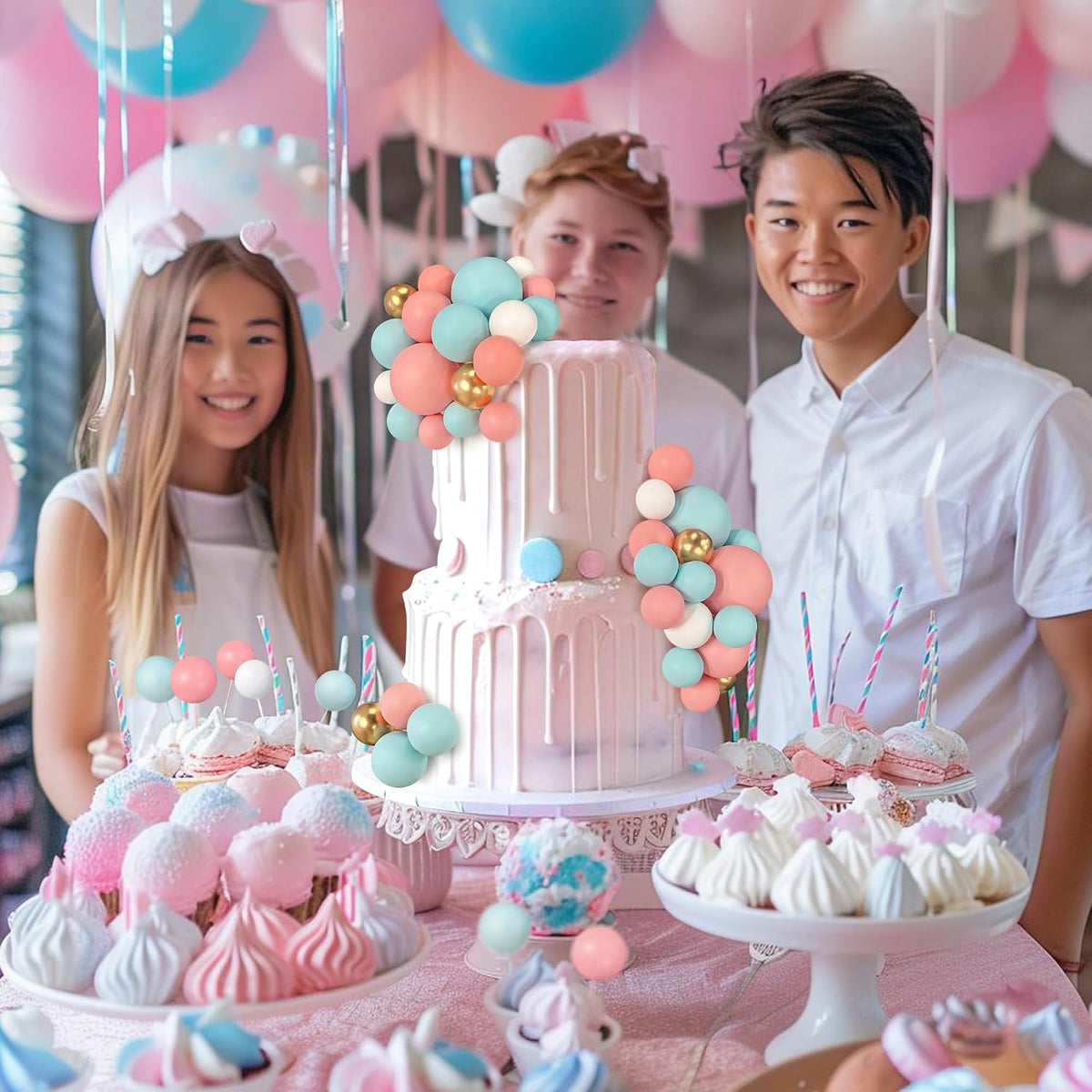 RASSLISA ball cake toppers, 56 plastic pearl balls in three sizes for cake decorating - view 15