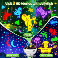 Panda Gifts,【3 Films+ 30 Sounds】Panda Night Light,【93 Effects+ Remote】Toddler Boys Toys for Boys 3-5, [3 Brightness 5-995 min Timer] Girls Toys Age 6-8, Kids Gifts for Kids Toys for Ages 5-7