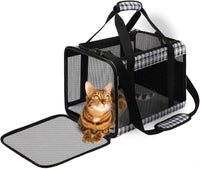 Large Cat Carrier Dog Carriers Soft for Small Medium Cats Puppies Up - Black