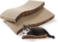 Reversible Wave Cat Scratcher for Indoor Cats - Dark Cherry / 2pcs